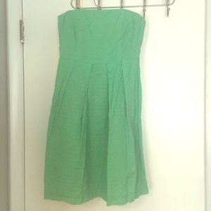 J. Crew green strapless cotton dress